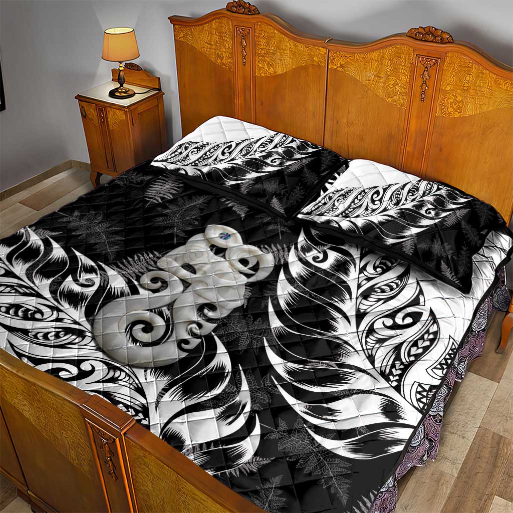 Aotearoa Manaia NZ Maori Silver Fern Quilt Bed Set - Vibe Hoodie Shop