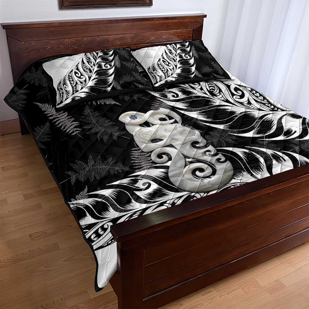 Aotearoa Manaia NZ Maori Silver Fern Quilt Bed Set - Vibe Hoodie Shop