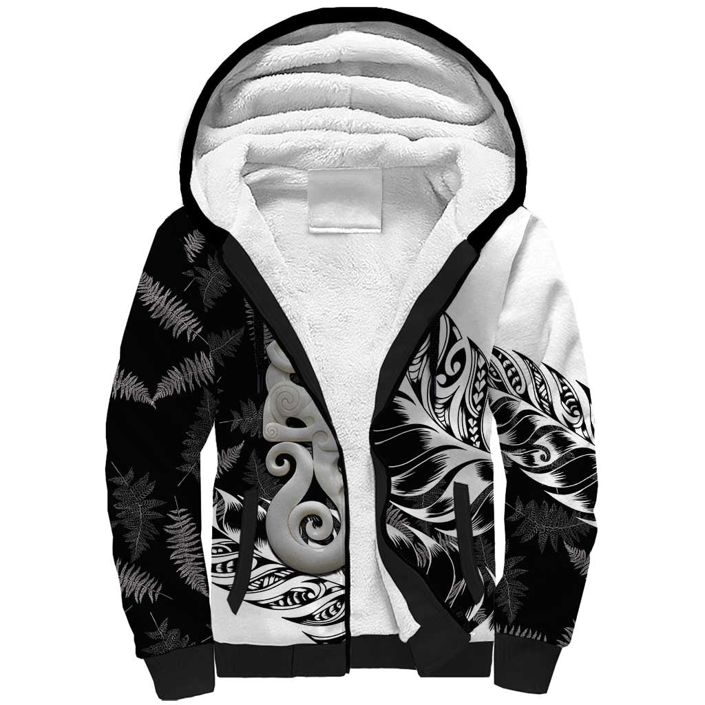 Aotearoa Manaia NZ Maori Silver Fern Sherpa Hoodie - Vibe Hoodie Shop