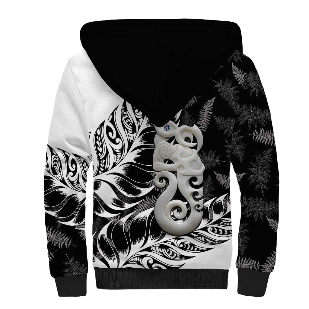 Aotearoa Manaia NZ Maori Silver Fern Sherpa Hoodie - Vibe Hoodie Shop