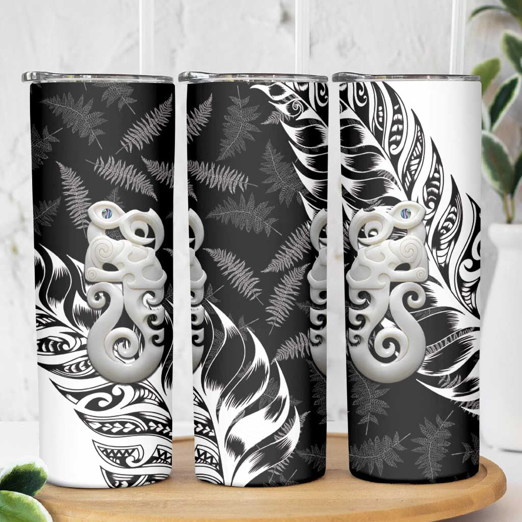 Aotearoa Manaia NZ Maori Silver Fern Skinny Tumbler