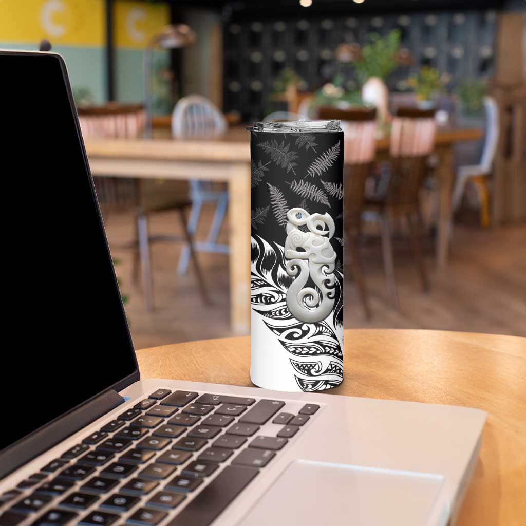 Aotearoa Manaia NZ Maori Silver Fern Skinny Tumbler