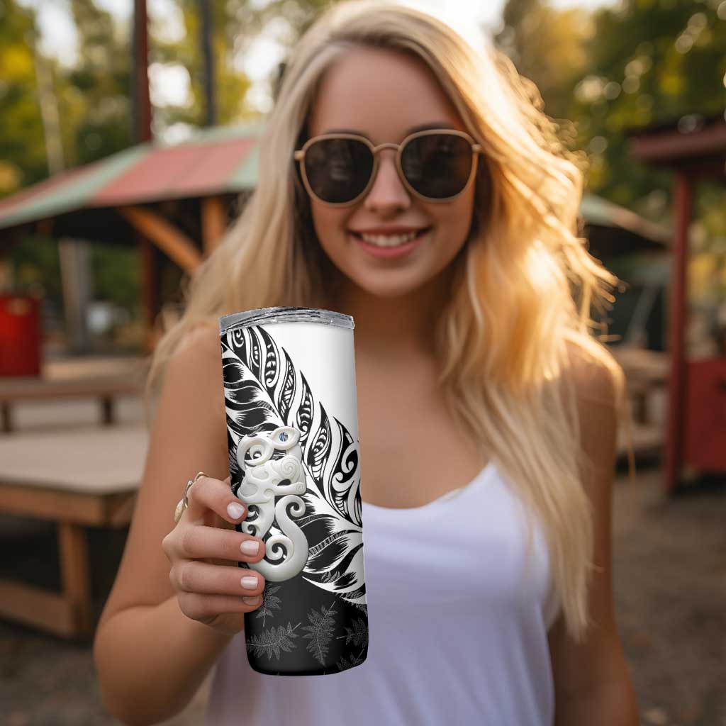 Aotearoa Manaia NZ Maori Silver Fern Skinny Tumbler