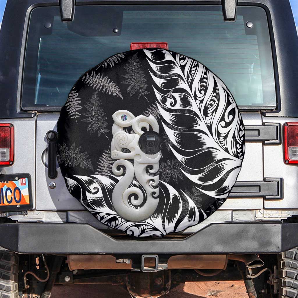 Aotearoa Manaia NZ Maori Silver Fern Spare Tire Cover - Vibe Hoodie Shop