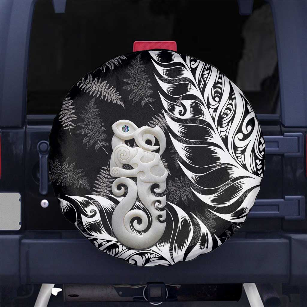 Aotearoa Manaia NZ Maori Silver Fern Spare Tire Cover - Vibe Hoodie Shop