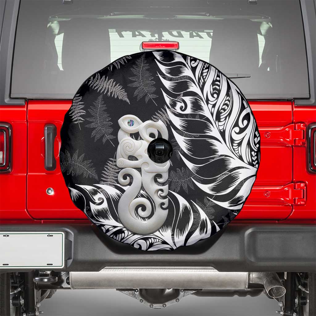 Aotearoa Manaia NZ Maori Silver Fern Spare Tire Cover - Vibe Hoodie Shop