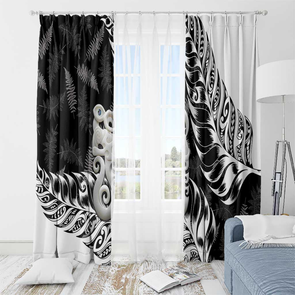 Aotearoa Manaia NZ Maori Silver Fern Window Curtain