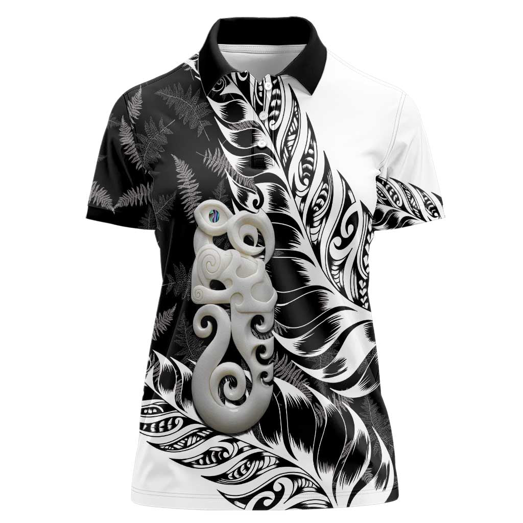 Aotearoa Manaia NZ Maori Silver Fern Women Polo Shirt - Vibe Hoodie Shop