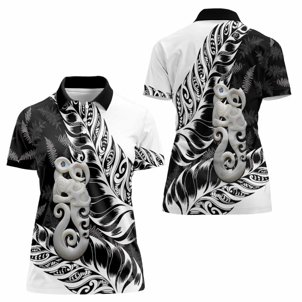 Aotearoa Manaia NZ Maori Silver Fern Women Polo Shirt - Vibe Hoodie Shop