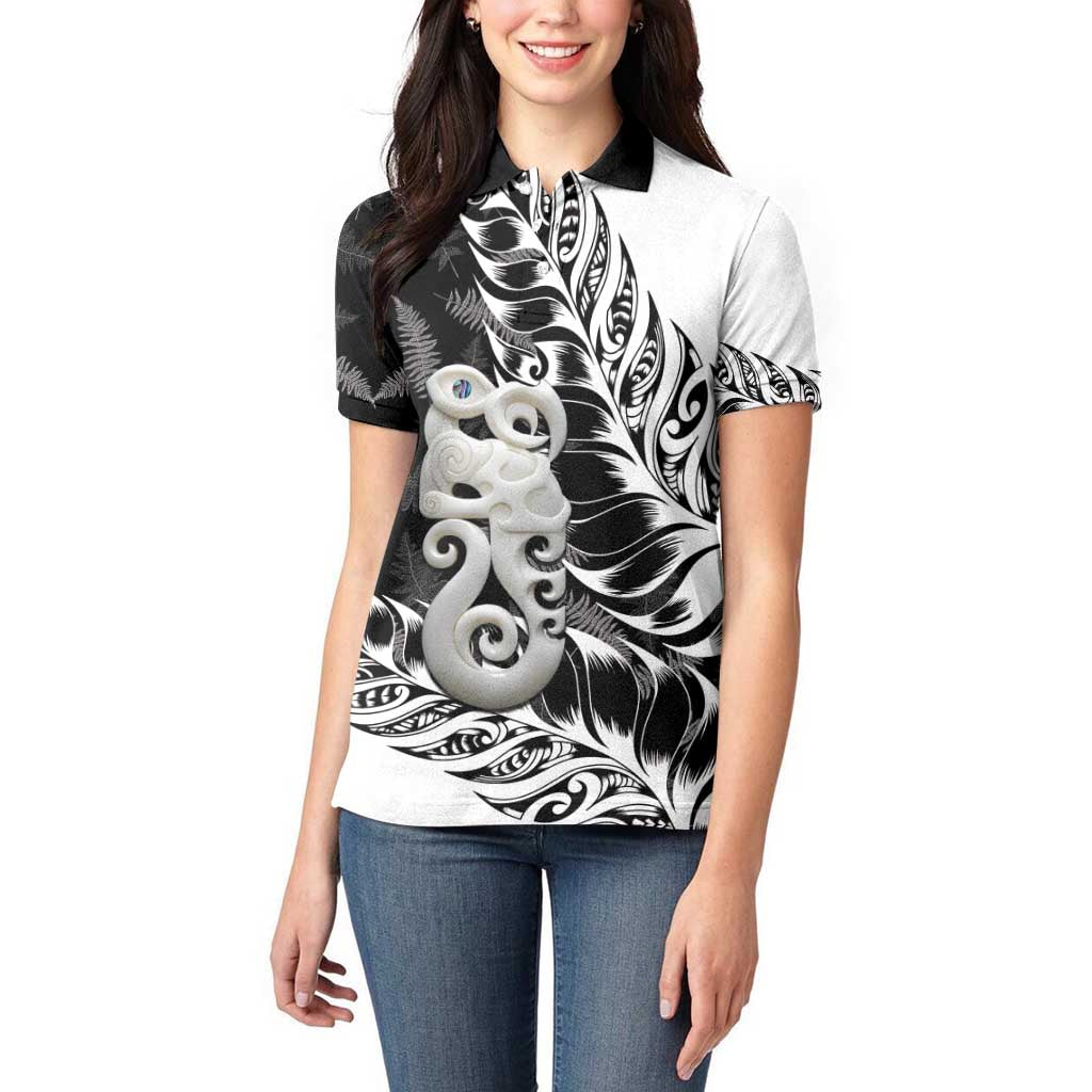 Aotearoa Manaia NZ Maori Silver Fern Women Polo Shirt - Vibe Hoodie Shop