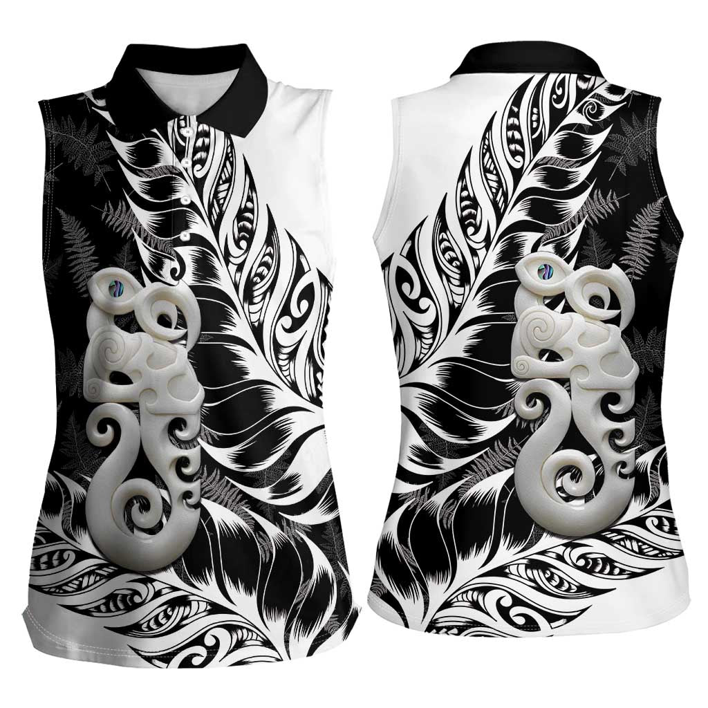 Aotearoa Manaia NZ Maori Silver Fern Women Sleeveless Polo Shirt