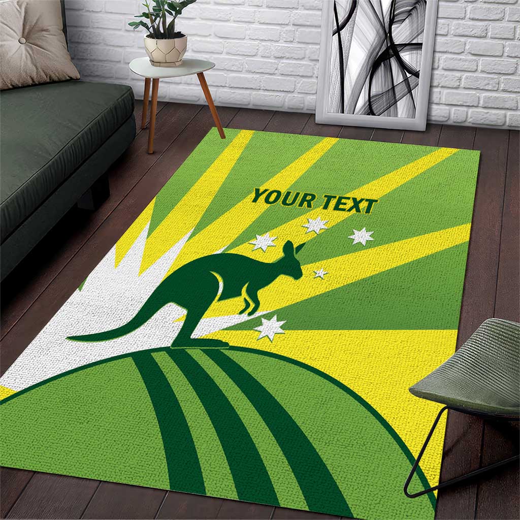 Custom Australia Cricket Area Rug Go Champions Aussies - Vibe Hoodie Shop