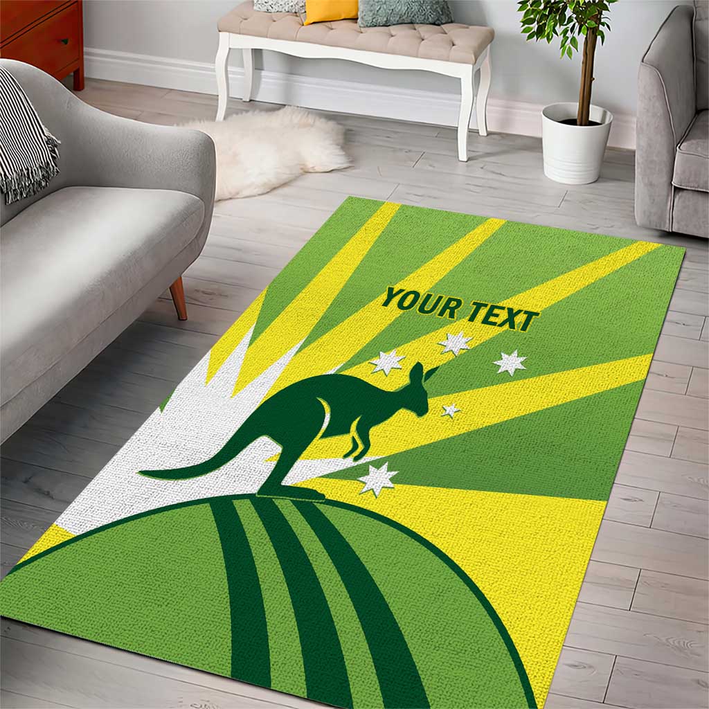 Custom Australia Cricket Area Rug Go Champions Aussies - Vibe Hoodie Shop