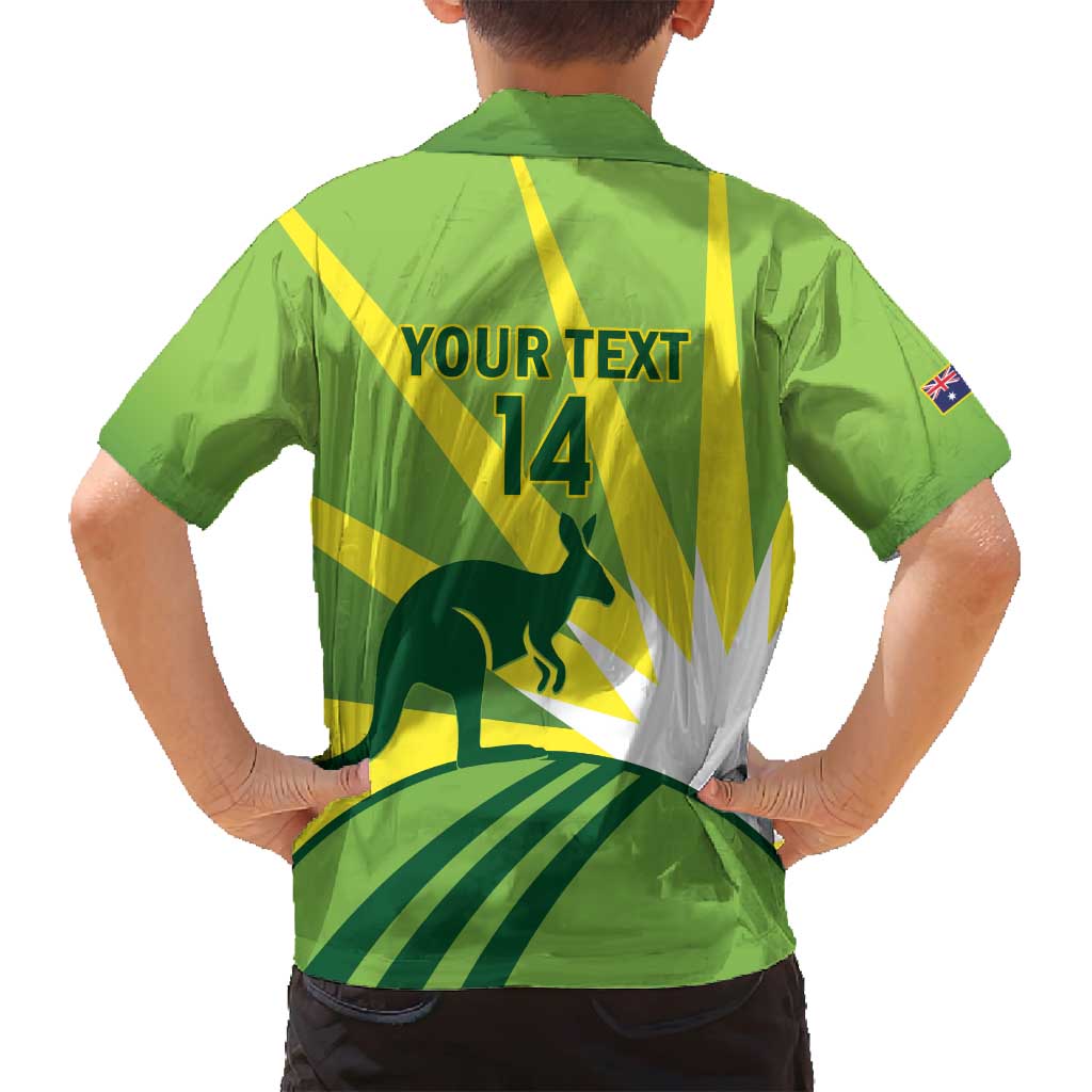 Custom Australia Cricket Family Matching Long Sleeve Bodycon Dress and Hawaiian Shirt Go Champions Aussies