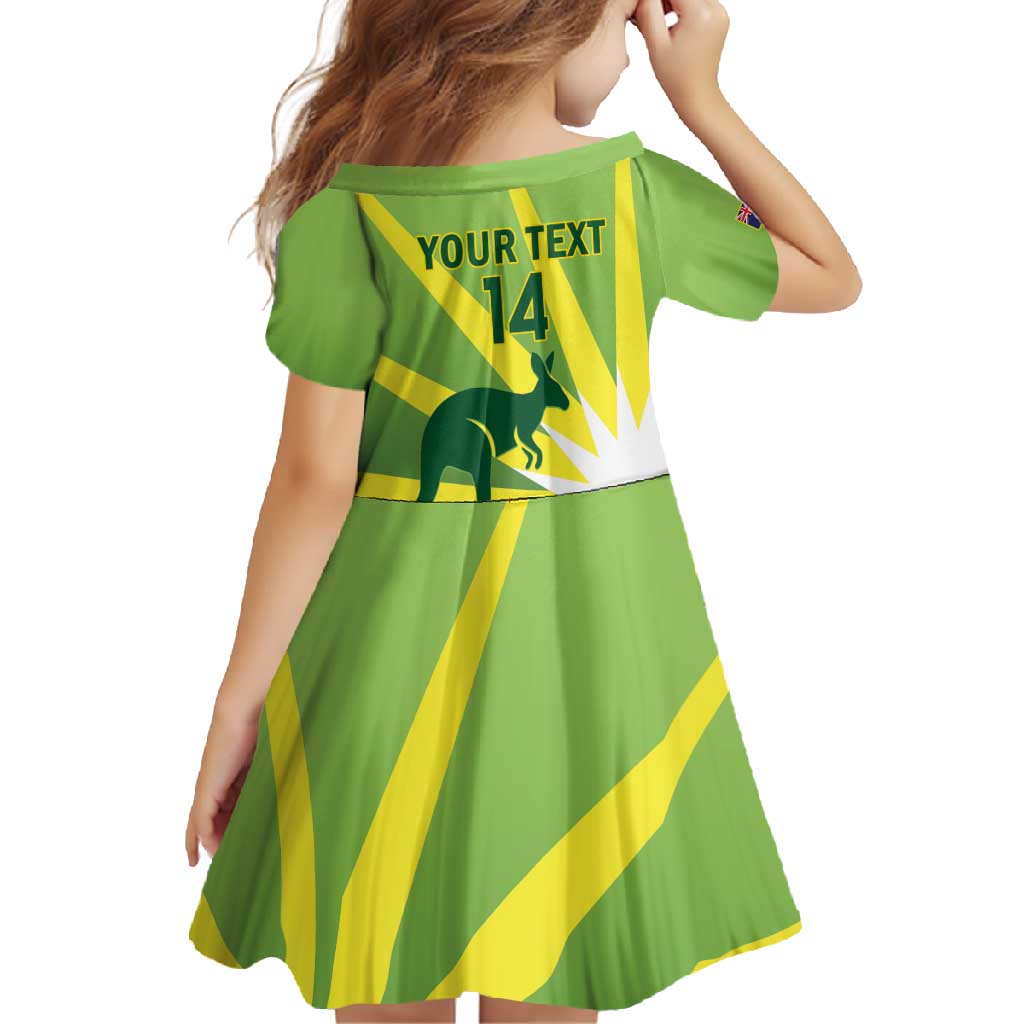 Custom Australia Cricket Family Matching Long Sleeve Bodycon Dress and Hawaiian Shirt Go Champions Aussies