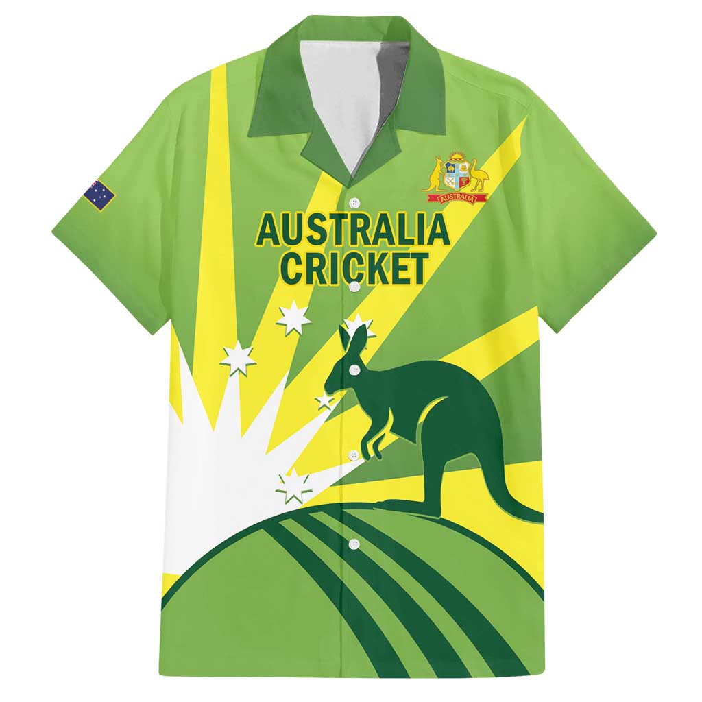 Custom Australia Cricket Family Matching Long Sleeve Bodycon Dress and Hawaiian Shirt Go Champions Aussies