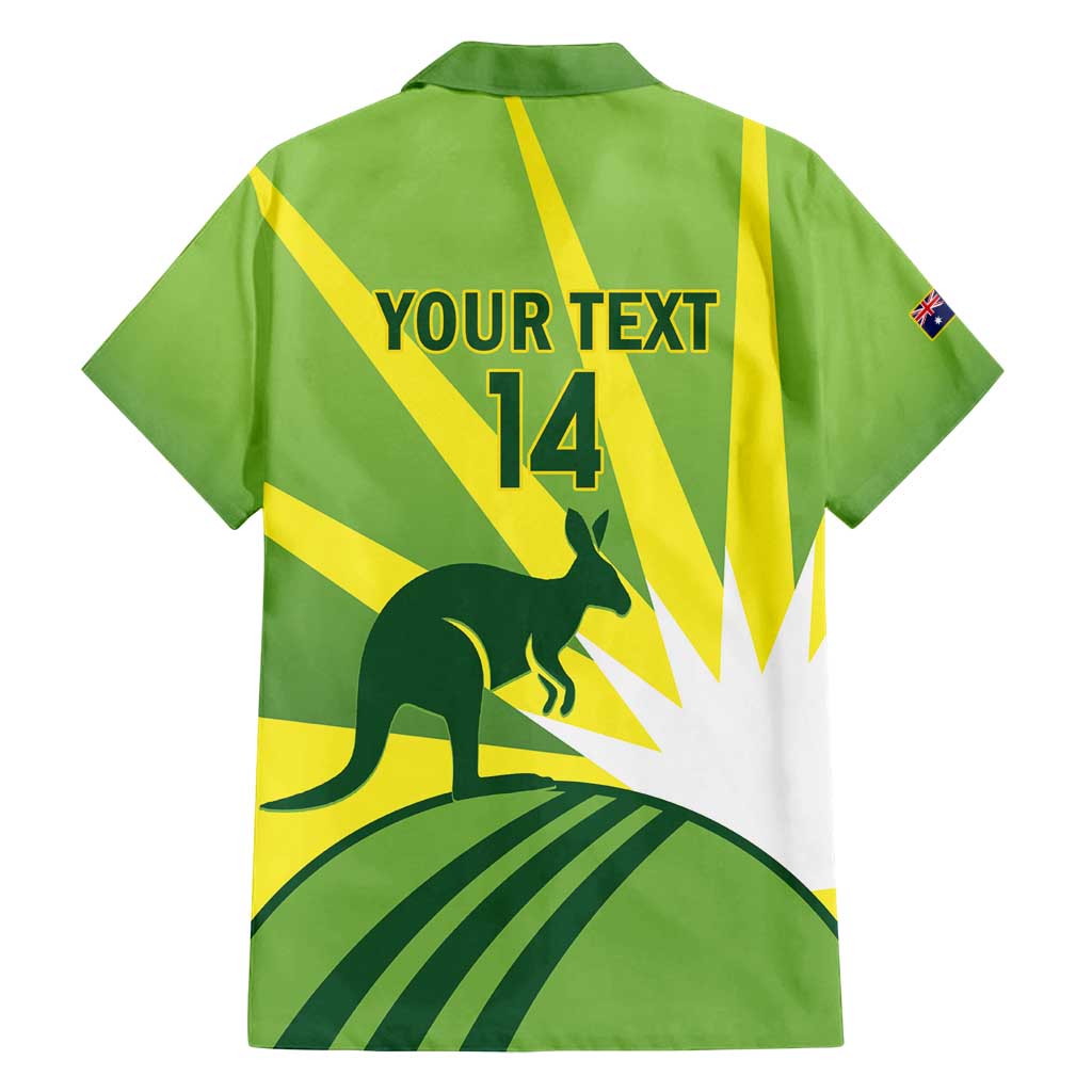 Custom Australia Cricket Family Matching Long Sleeve Bodycon Dress and Hawaiian Shirt Go Champions Aussies