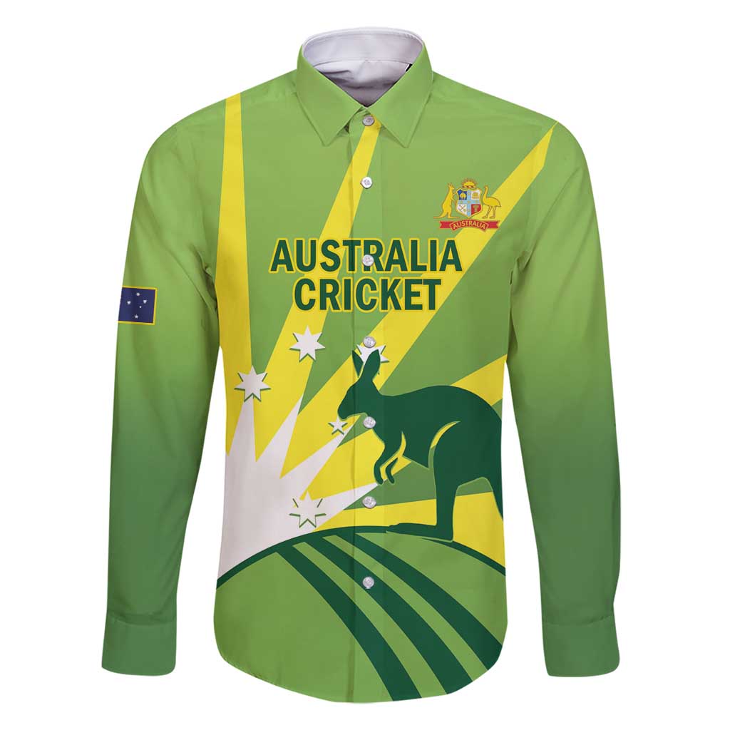 Custom Australia Cricket Family Matching Long Sleeve Bodycon Dress and Hawaiian Shirt Go Champions Aussies