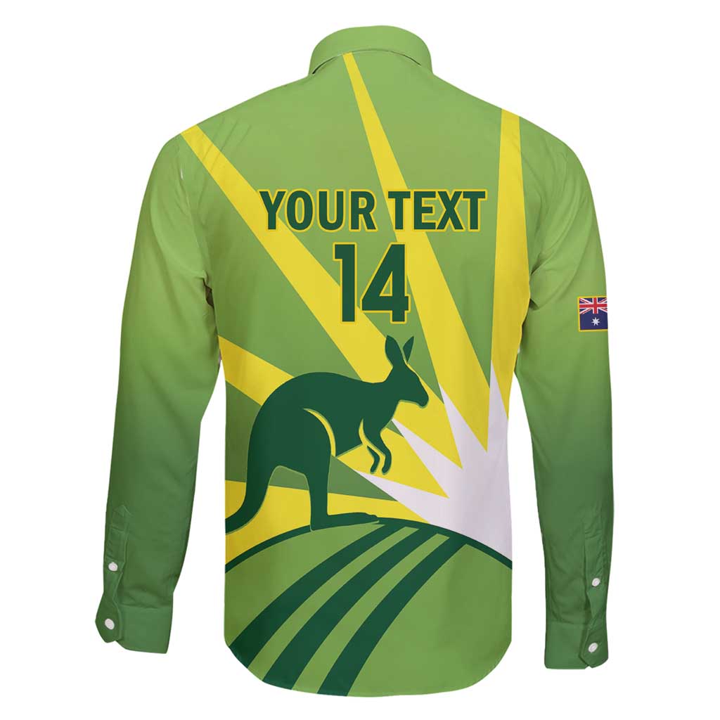 Custom Australia Cricket Family Matching Long Sleeve Bodycon Dress and Hawaiian Shirt Go Champions Aussies