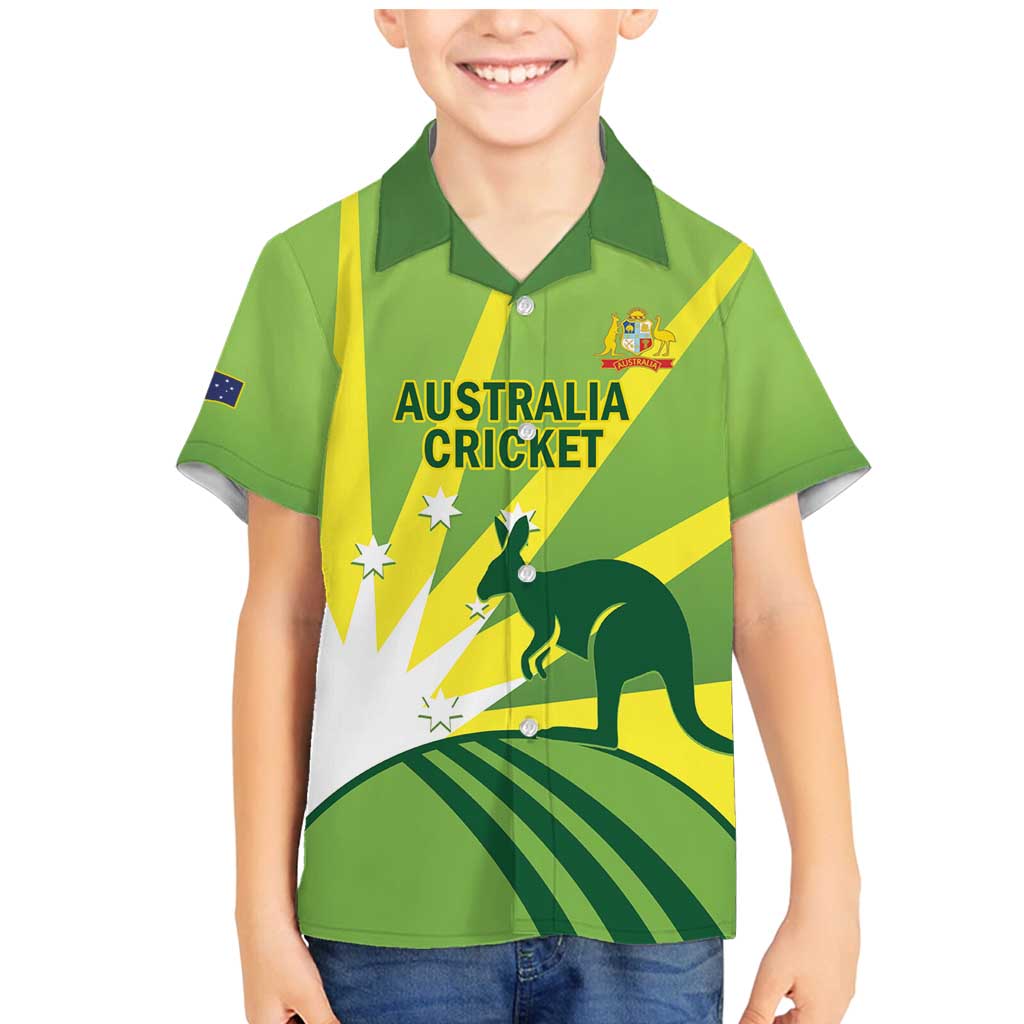 Custom Australia Cricket Family Matching Mermaid Dress and Hawaiian Shirt Go Champions Aussies