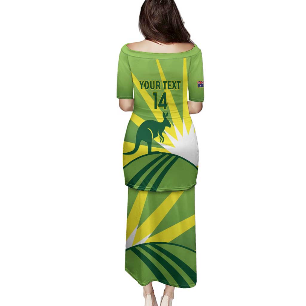 Custom Australia Cricket Family Matching Puletasi and Hawaiian Shirt Go Champions Aussies