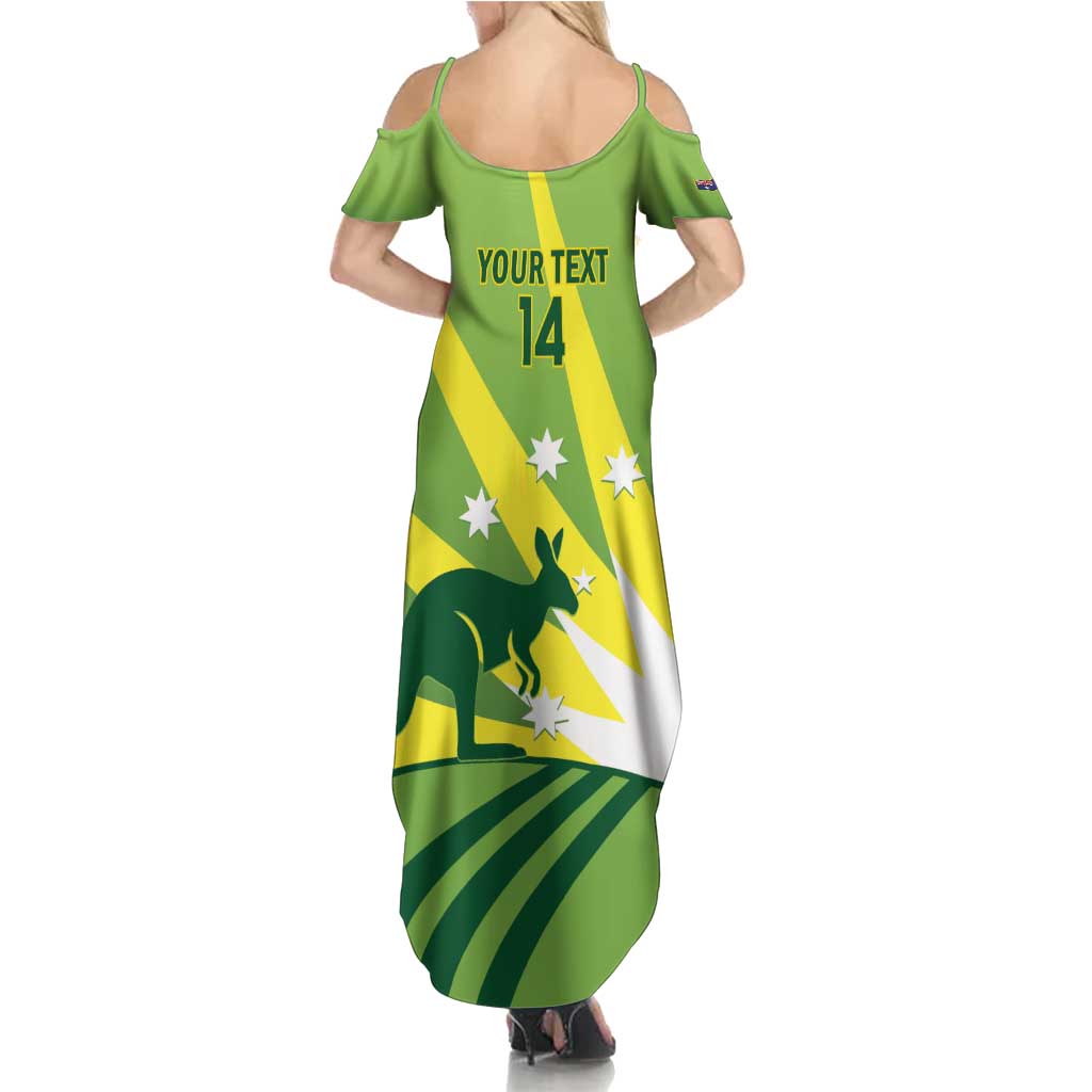 Custom Australia Cricket Family Matching Summer Maxi Dress and Hawaiian Shirt Go Champions Aussies