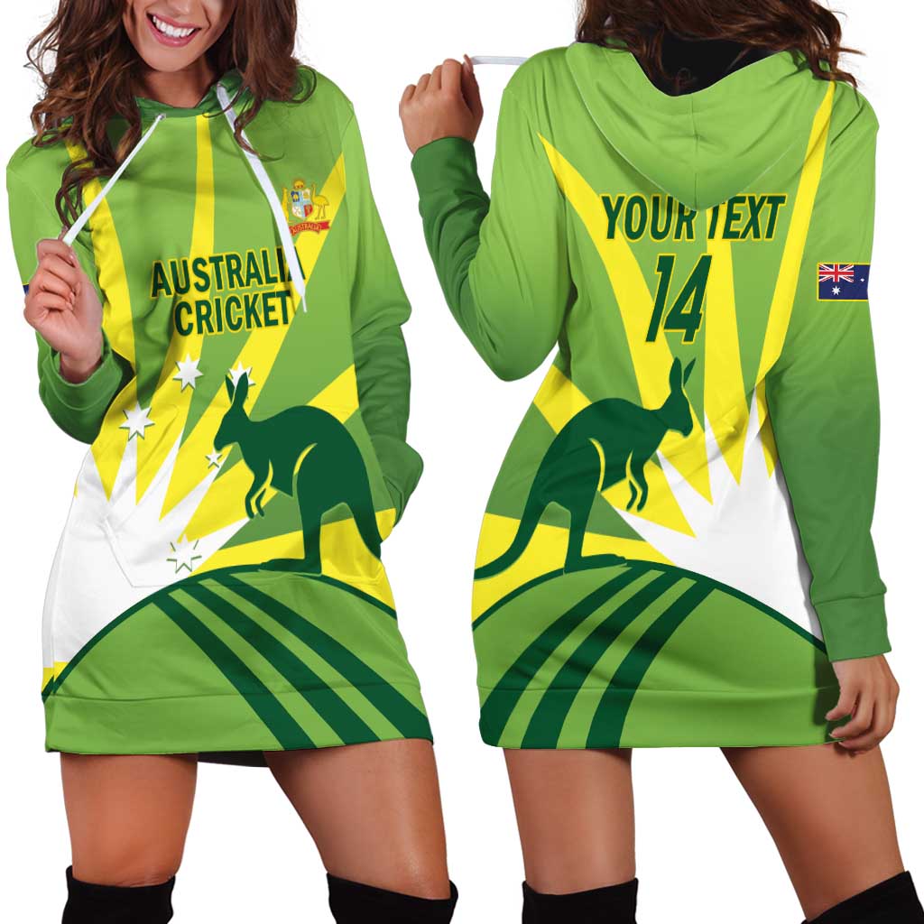 Custom Australia Cricket Hoodie Dress Go Champions Aussies - Vibe Hoodie Shop