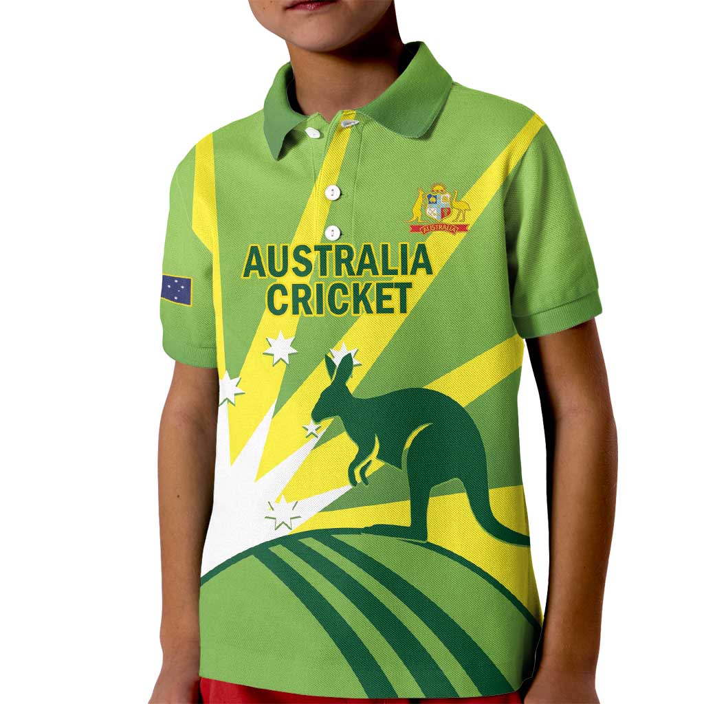 Custom Australia Cricket Kid Polo Shirt Go Champions Aussies - Vibe Hoodie Shop