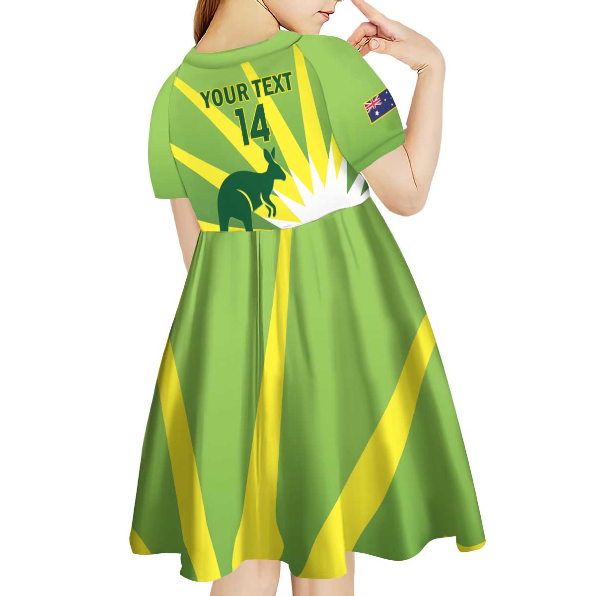 Custom Australia Cricket Kid Short Sleeve Dress Go Champions Aussies - Vibe Hoodie Shop