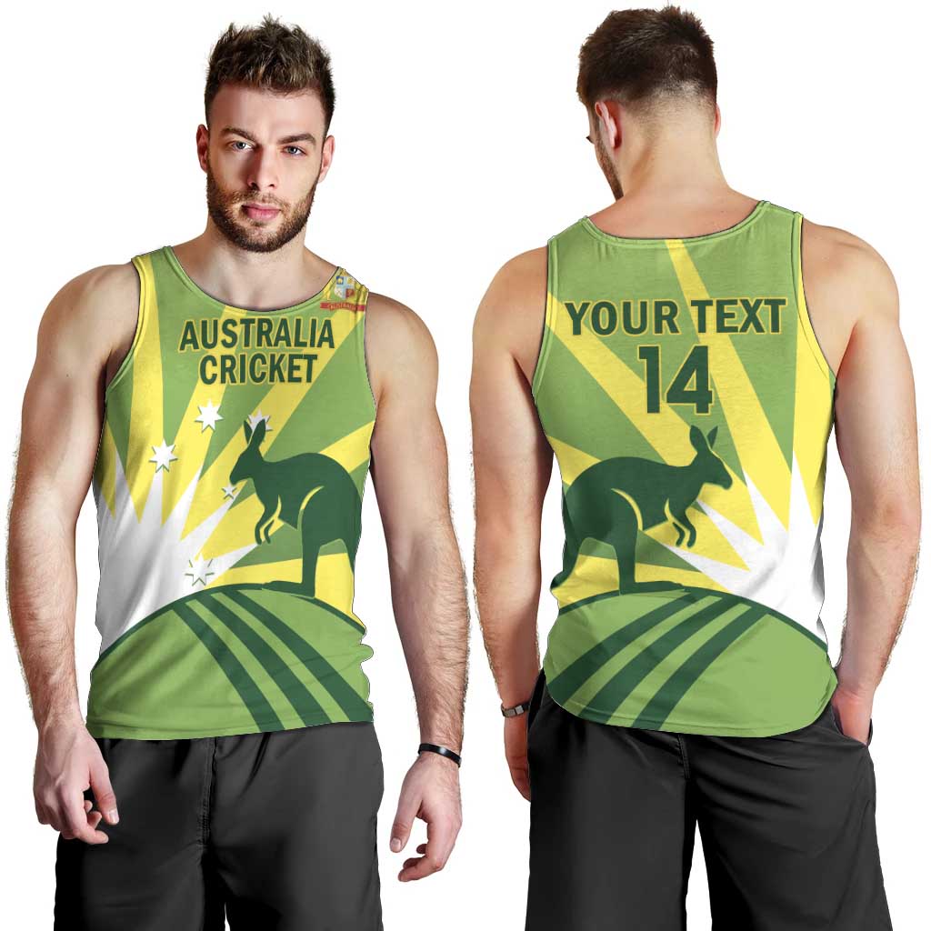 Custom Australia Cricket Men Tank Top Go Champions Aussies - Vibe Hoodie Shop