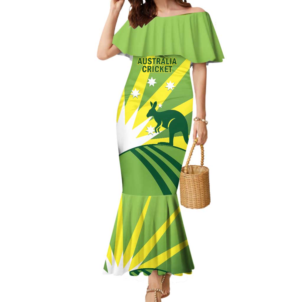 Custom Australia Cricket Mermaid Dress Go Champions Aussies