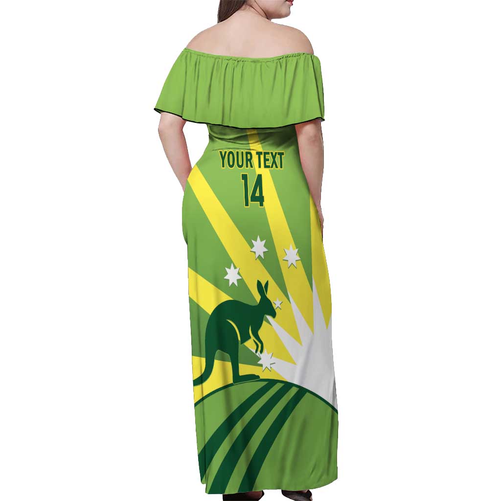 Custom Australia Cricket Off Shoulder Maxi Dress Go Champions Aussies