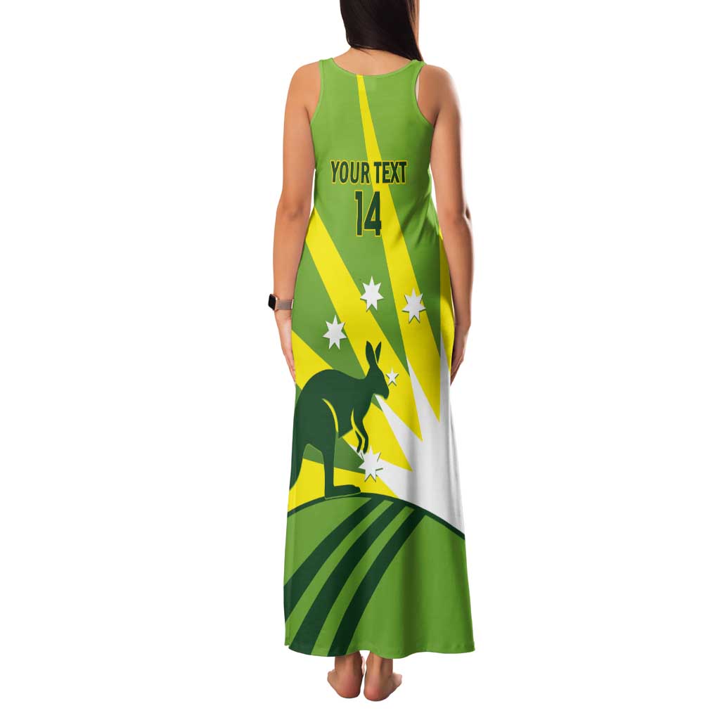 Custom Australia Cricket Tank Maxi Dress Go Champions Aussies