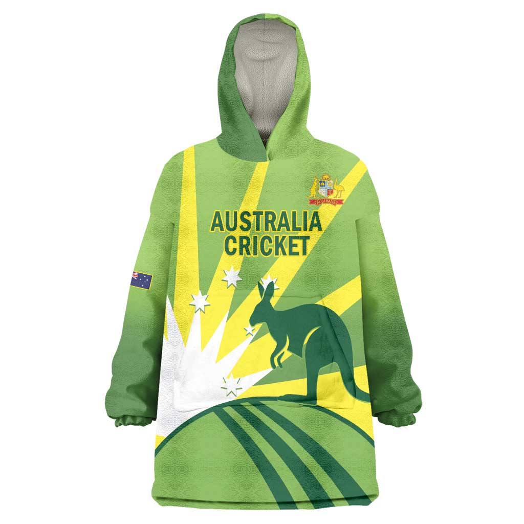 Custom Australia Cricket Wearable Blanket Hoodie Go Champions Aussies - Vibe Hoodie Shop