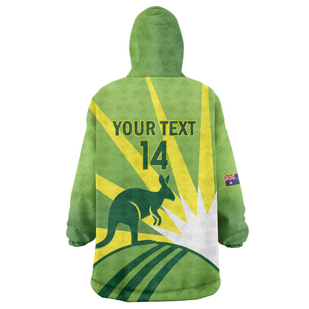 Custom Australia Cricket Wearable Blanket Hoodie Go Champions Aussies - Vibe Hoodie Shop