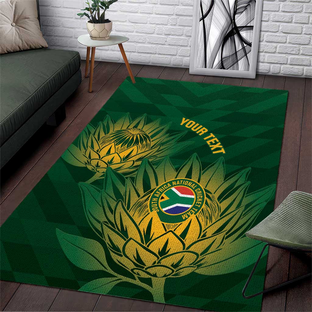 Custom South Africa Cricket Area Rug Go Champions Proteas - Vibe Hoodie Shop