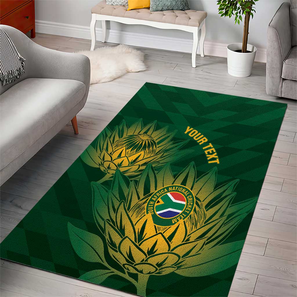 Custom South Africa Cricket Area Rug Go Champions Proteas - Vibe Hoodie Shop