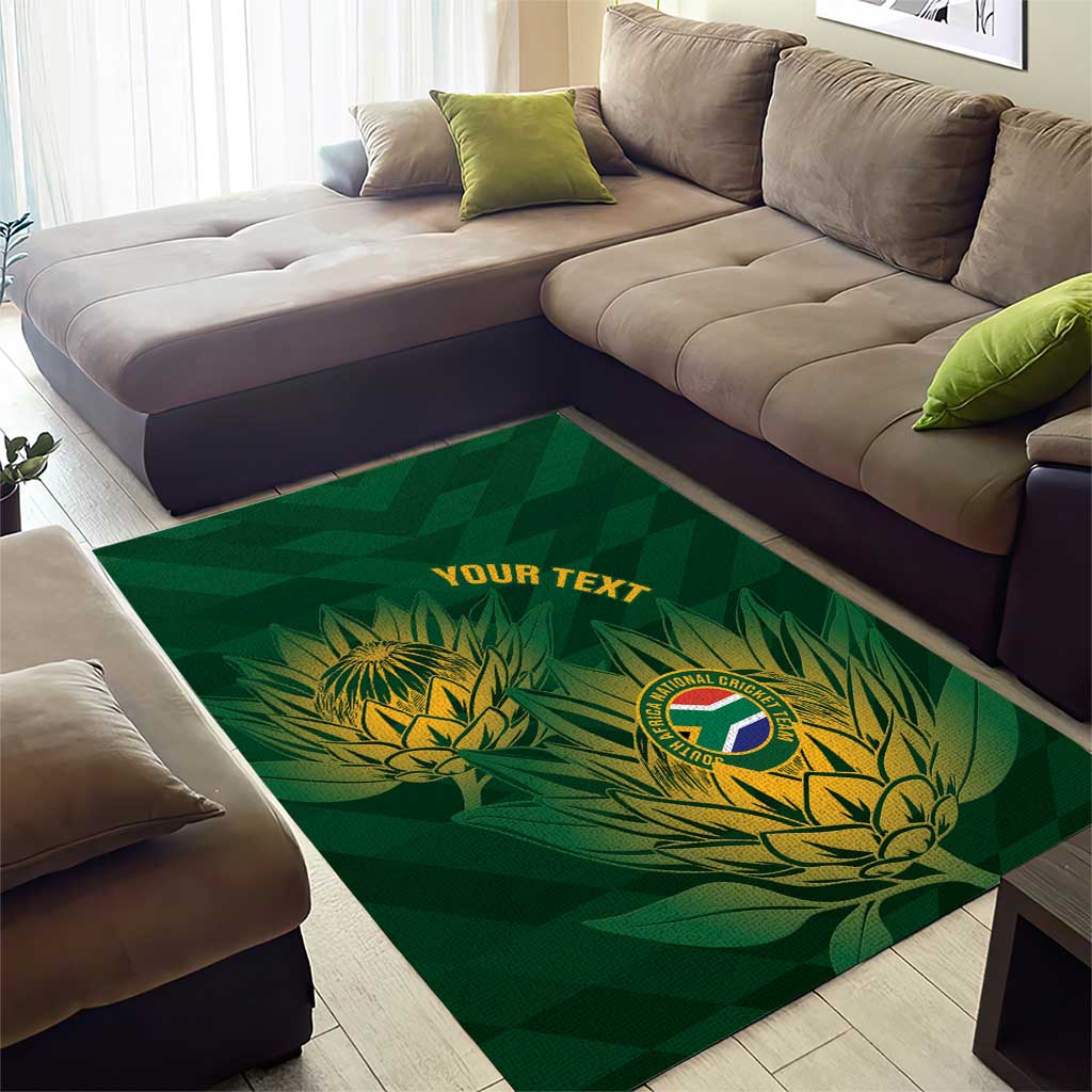 Custom South Africa Cricket Area Rug Go Champions Proteas - Vibe Hoodie Shop