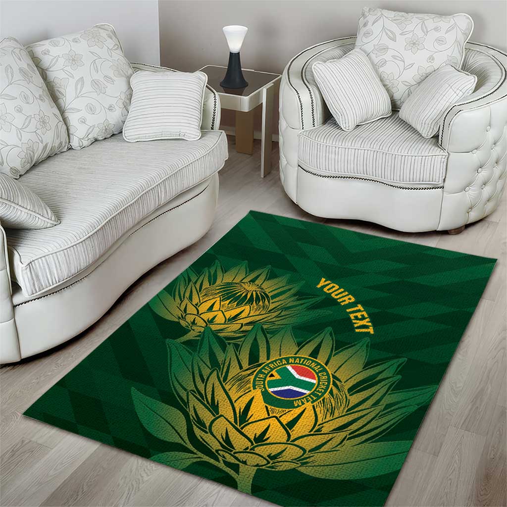 Custom South Africa Cricket Area Rug Go Champions Proteas - Vibe Hoodie Shop