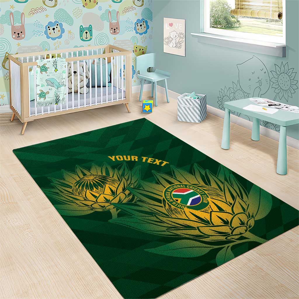 Custom South Africa Cricket Area Rug Go Champions Proteas - Vibe Hoodie Shop