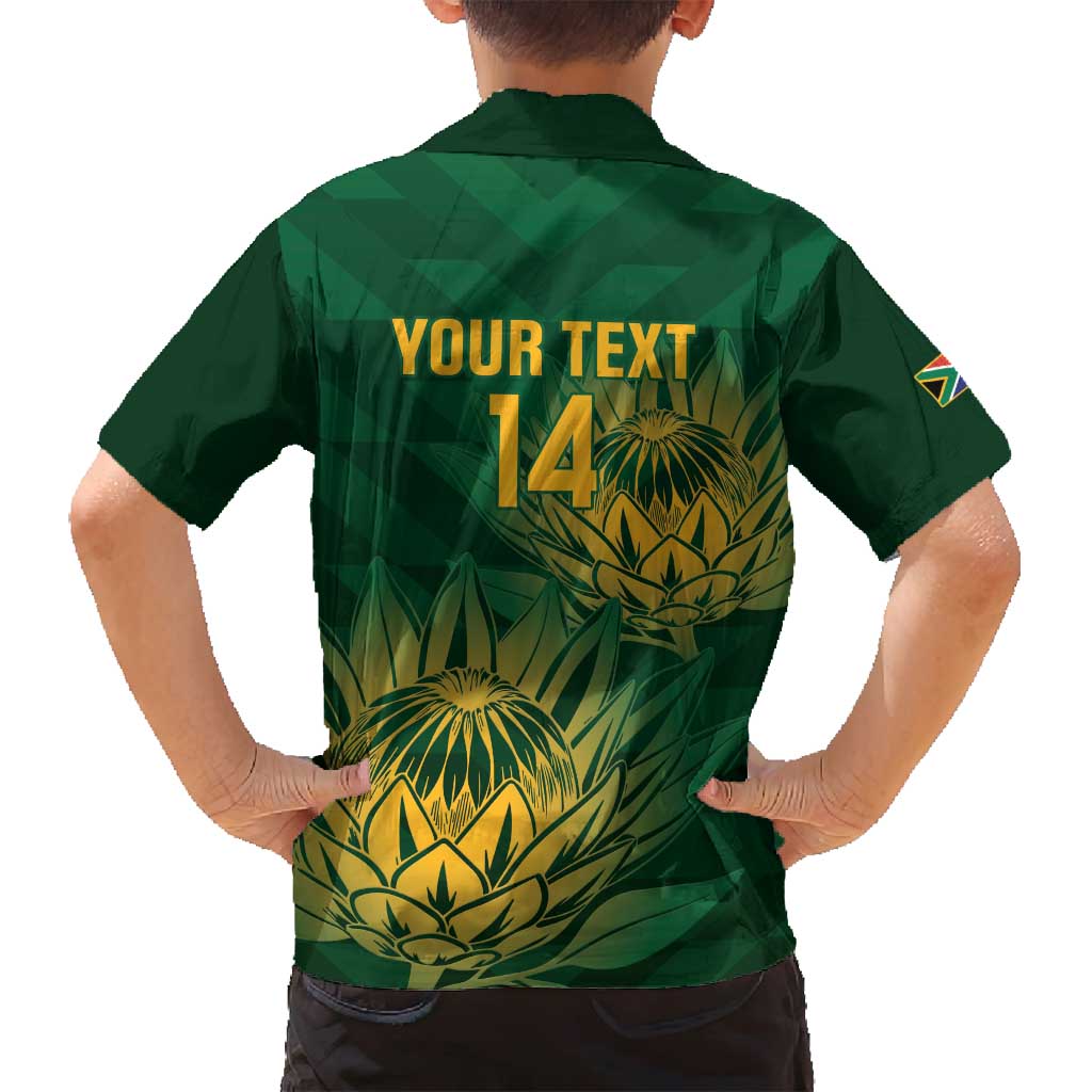 Custom South Africa Cricket Family Matching Long Sleeve Bodycon Dress and Hawaiian Shirt Go Champions Proteas