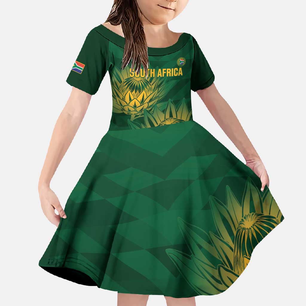 Custom South Africa Cricket Family Matching Long Sleeve Bodycon Dress and Hawaiian Shirt Go Champions Proteas