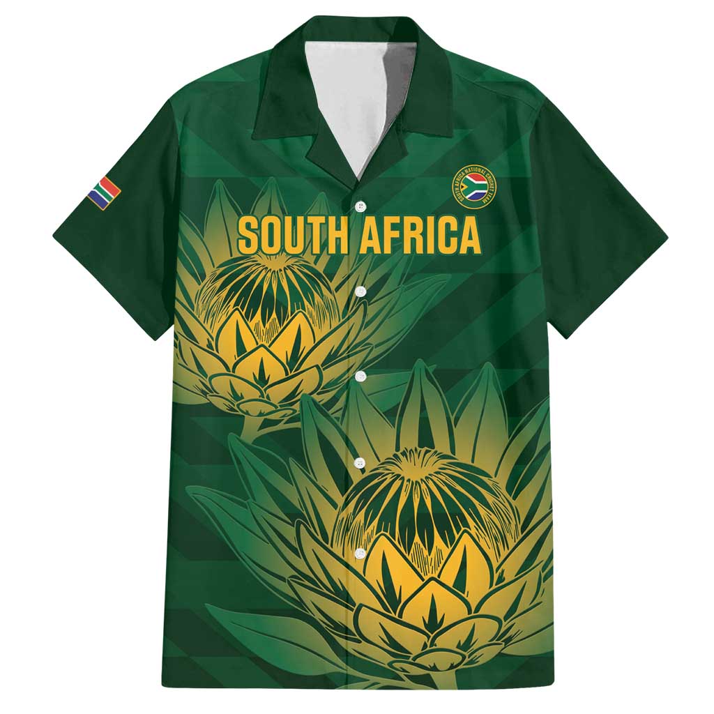 Custom South Africa Cricket Family Matching Long Sleeve Bodycon Dress and Hawaiian Shirt Go Champions Proteas