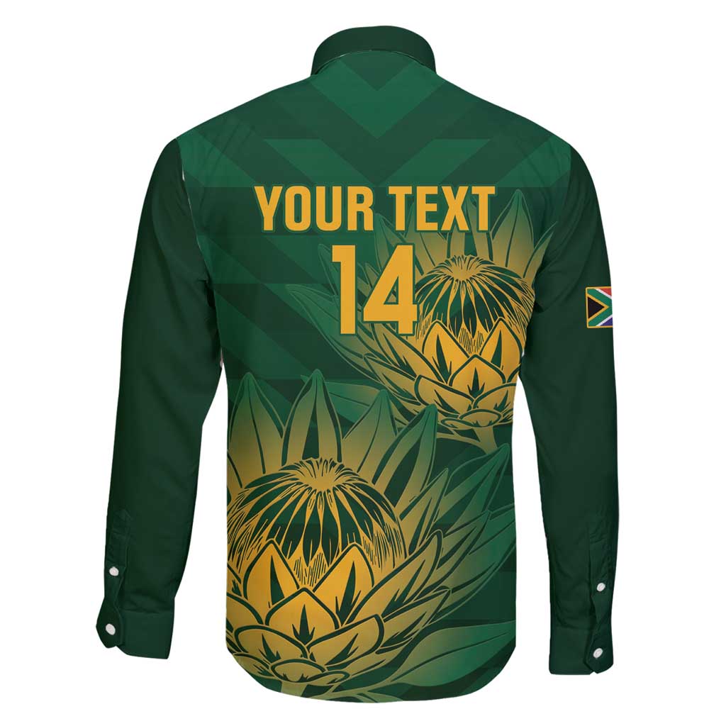 Custom South Africa Cricket Family Matching Long Sleeve Bodycon Dress and Hawaiian Shirt Go Champions Proteas