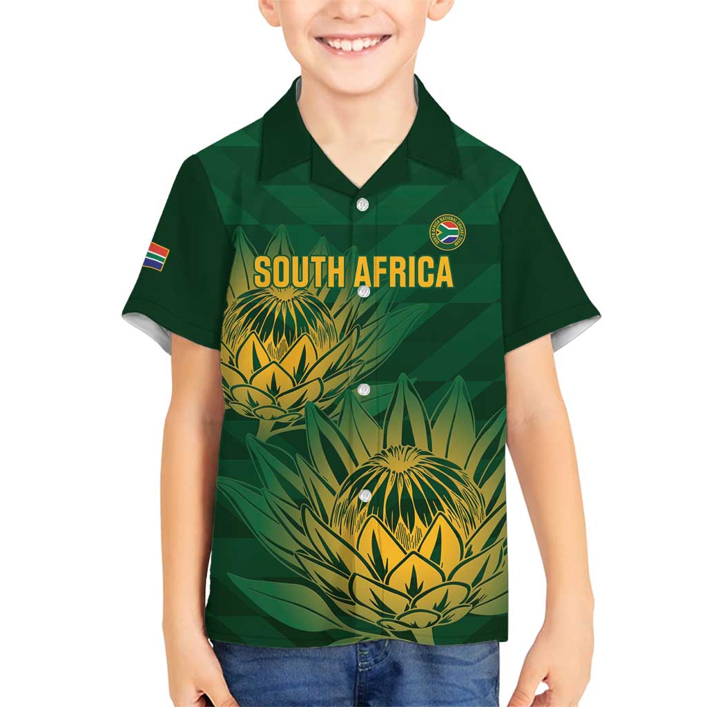 Custom South Africa Cricket Family Matching Long Sleeve Bodycon Dress and Hawaiian Shirt Go Champions Proteas