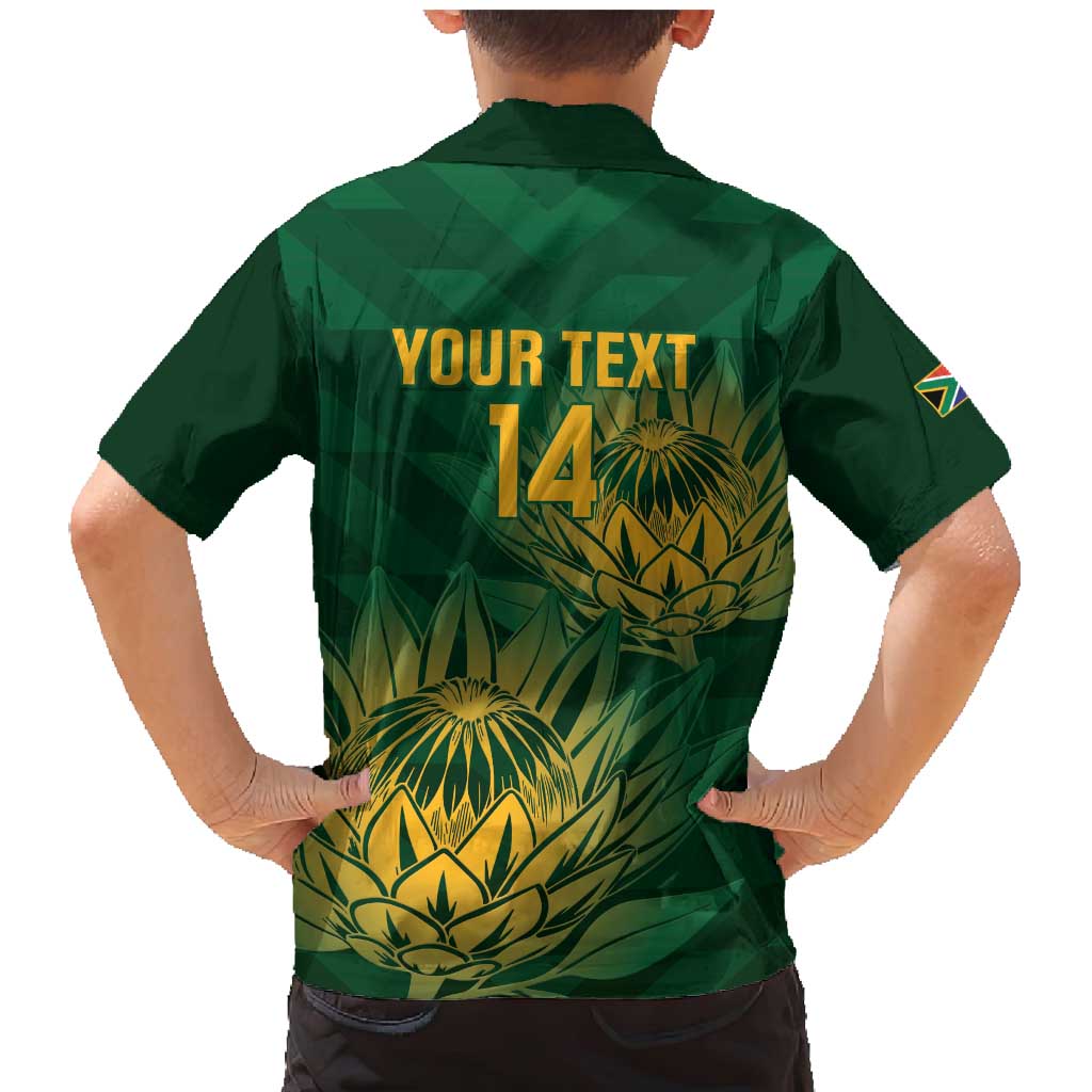 Custom South Africa Cricket Family Matching Mermaid Dress and Hawaiian Shirt Go Champions Proteas