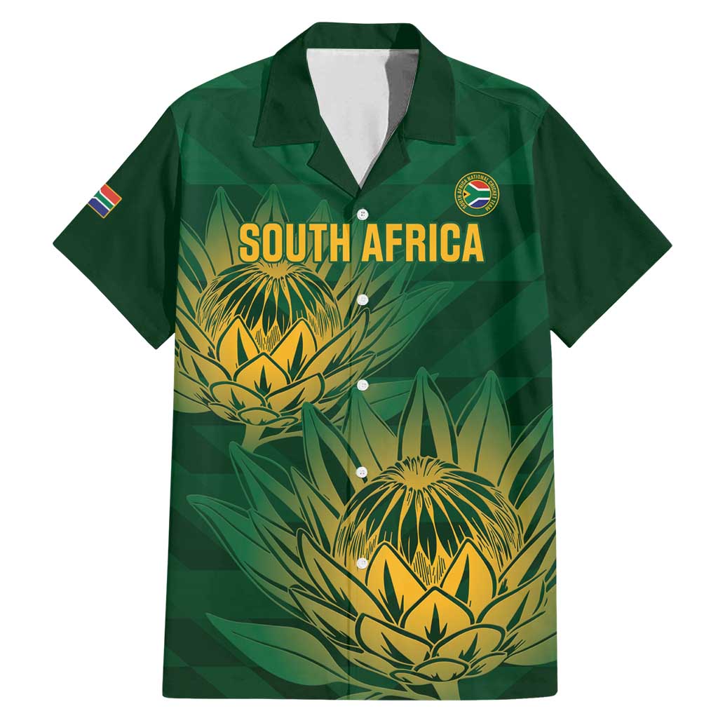 Custom South Africa Cricket Family Matching Mermaid Dress and Hawaiian Shirt Go Champions Proteas