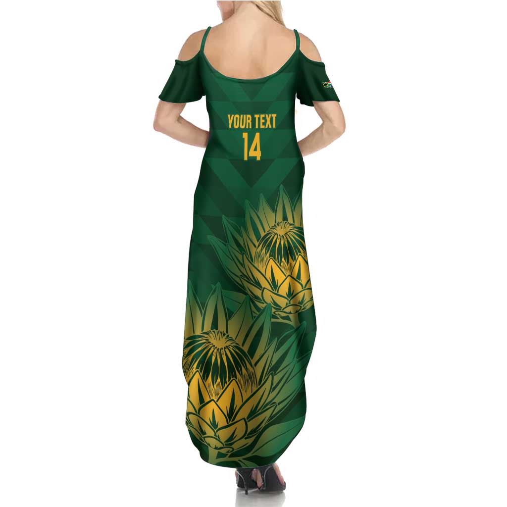 Custom South Africa Cricket Family Matching Summer Maxi Dress and Hawaiian Shirt Go Champions Proteas