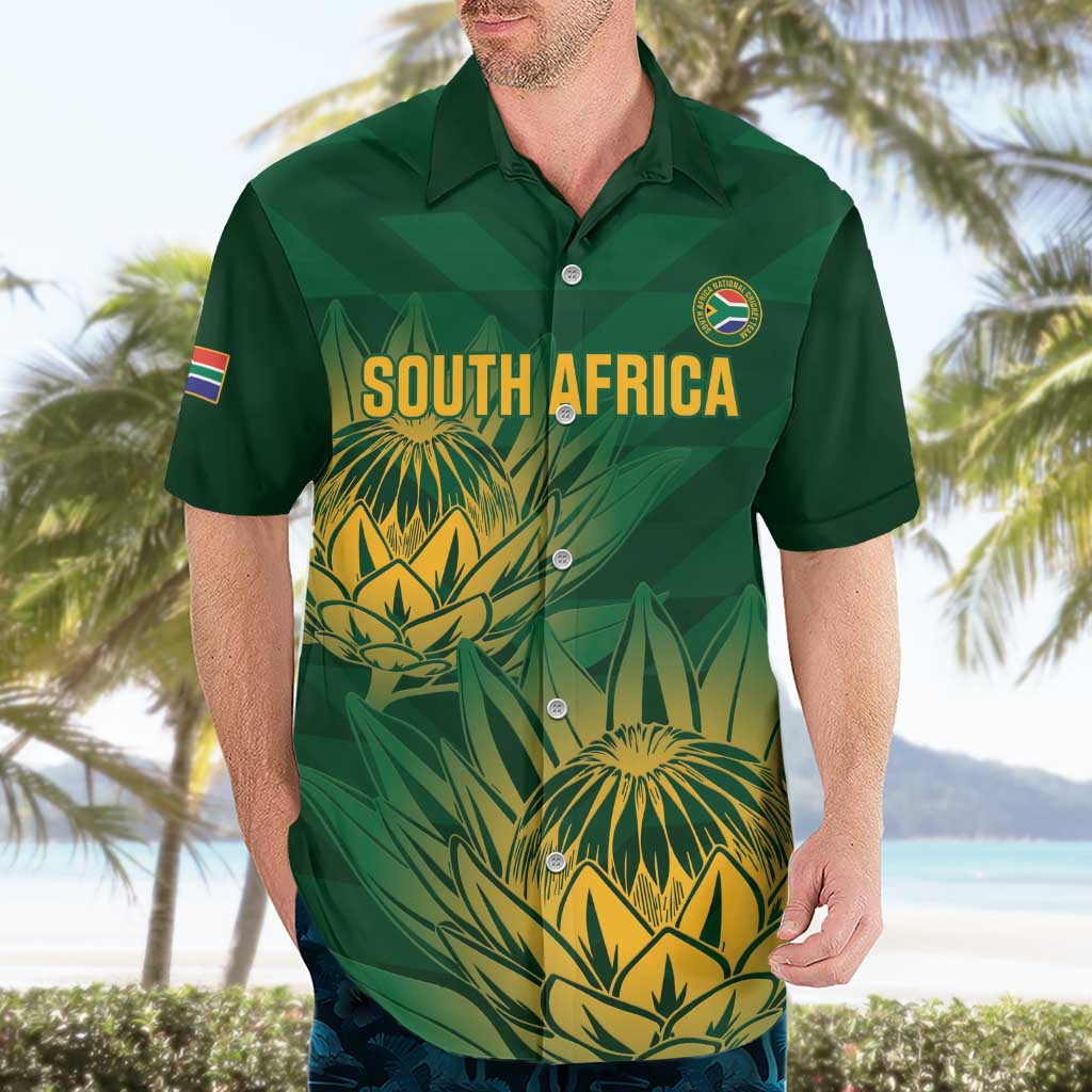 Custom South Africa Cricket Hawaiian Shirt Go Champions Proteas - Vibe Hoodie Shop