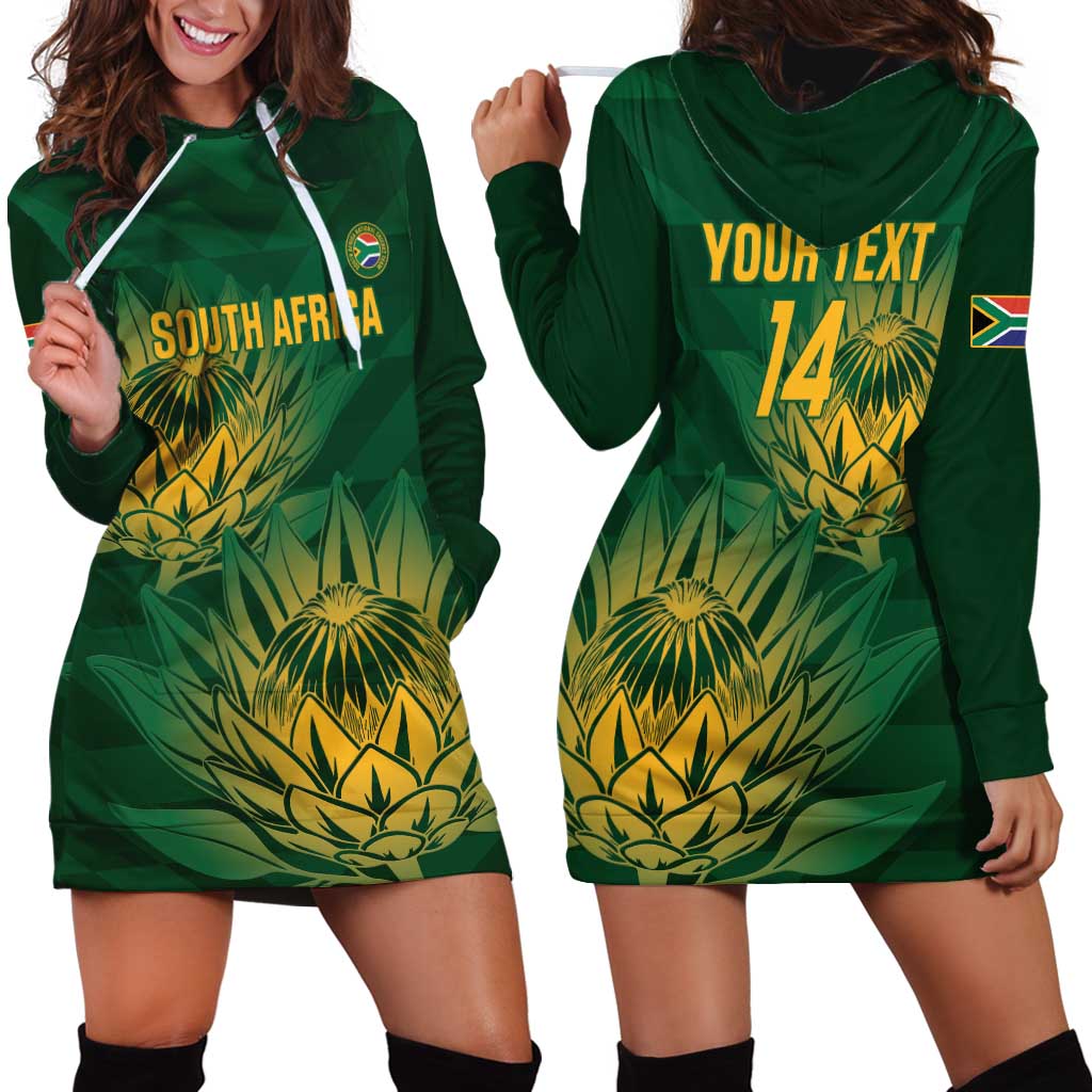 Custom South Africa Cricket Hoodie Dress Go Champions Proteas - Vibe Hoodie Shop